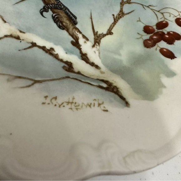 Vintage Johann Haviland Bavaria Germany Docorative Bird 10” Plates Set RARE - Picture 5 of 11